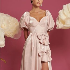 Sister Jane Bonnie Bow Maxi Dress in Rose Quartz - brand new!